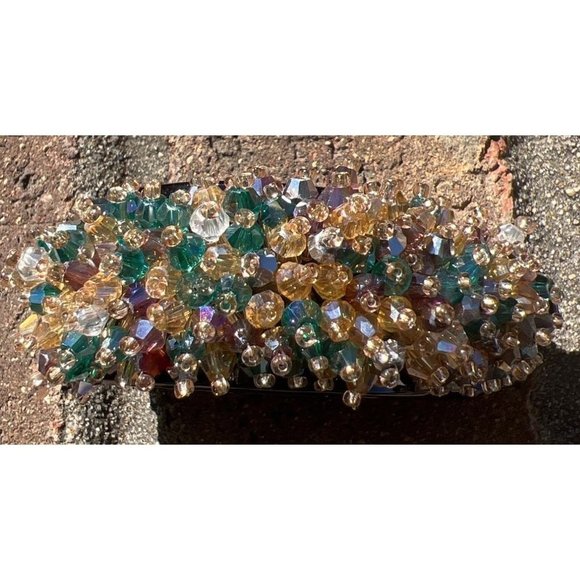 Green Banana Clip Multi-Colored Crystal Hair Clips -- NEW - Picture 1 of 8